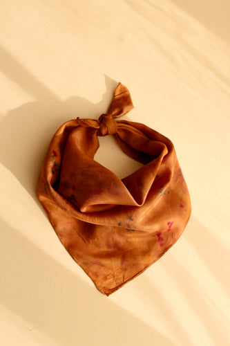 Small botanically dyed silk scarf