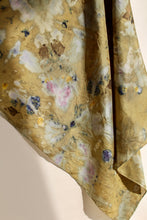 Botanically dyed silk scarf