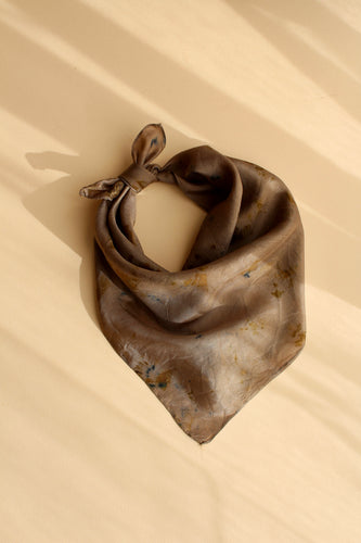 Small botanically dyed silk scarf