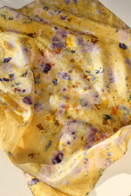 Botanically dyed silk scarf