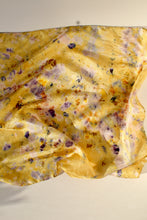 Botanically dyed silk scarf