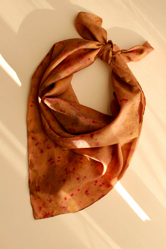 Large Botanically dyed silk scarf