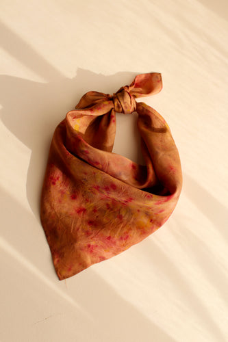 Small botanically dyed silk scarf