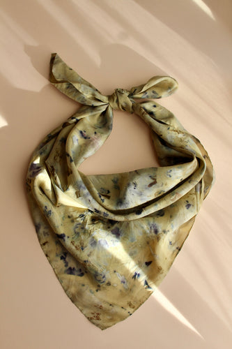 Large botanically dyed silk scarf