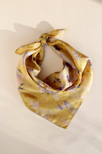 Botanically dyed silk scarf