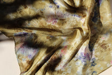 Botanically dyed silk scarf
