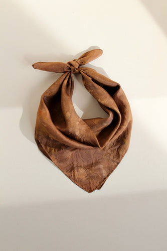 Botanically dyed silk scarf