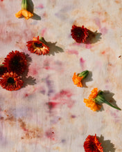 Botanically dyed silk scarf