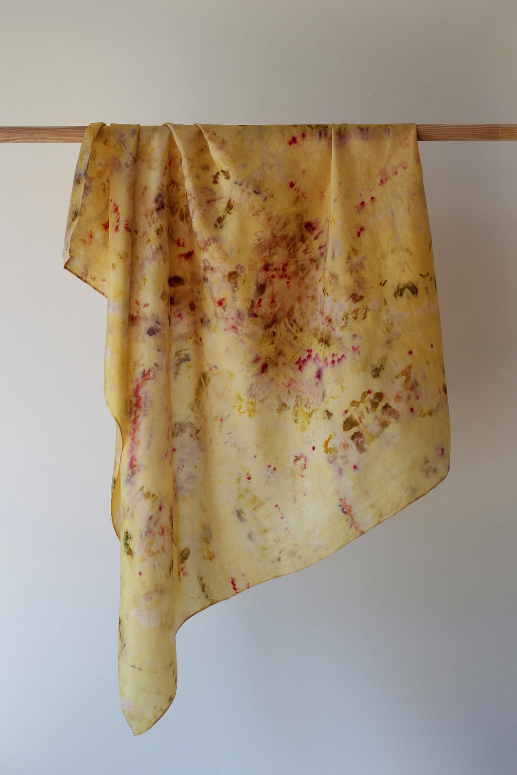 Large Botanically dyed silk scarf-SALE