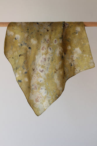 Small botanically dyed silk scarf- SALE