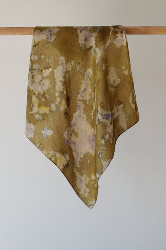 Small botanically dyed silk scarf- SALE
