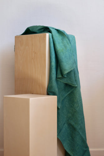 Turquoise Green Linen Throw - SALE