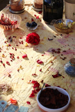Botanically dyed silk scarf