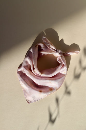 Botanically dyed silk scarf