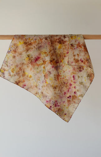 Small botanically dyed silk scarf- SALE